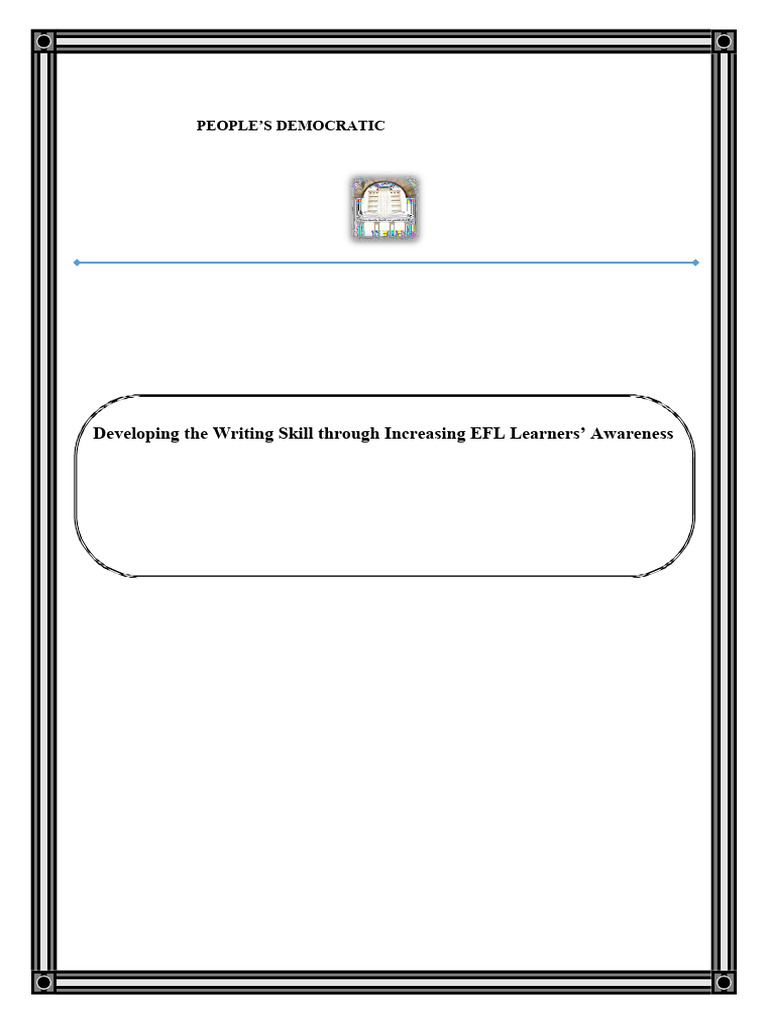 Developing The Writing Skill Through Increasing EFL Learners ...