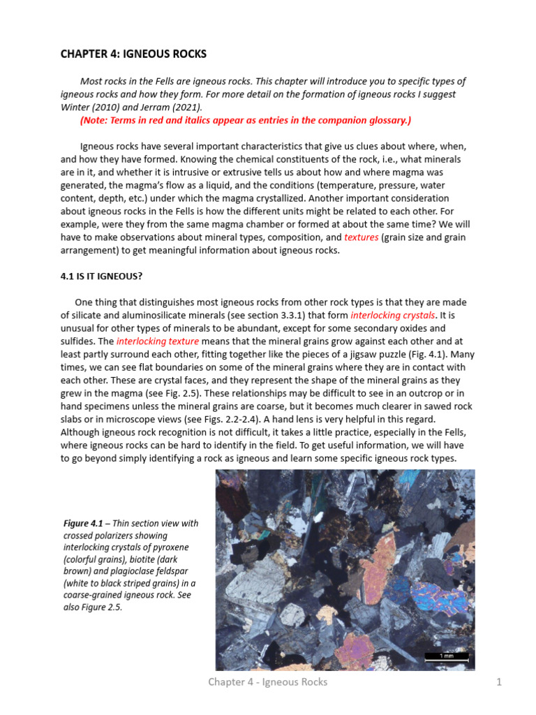Igneous Rocks Lecture Reference Engineering Geology | PDF | Igneous ...
