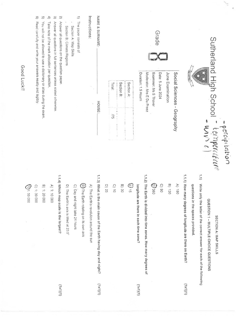Suthies Past Papers Geography | PDF