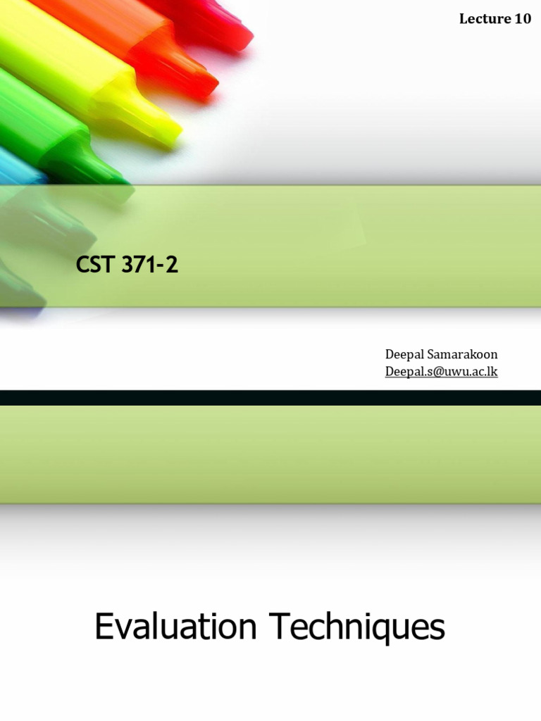 HCI - Evaluation Techniques | PDF