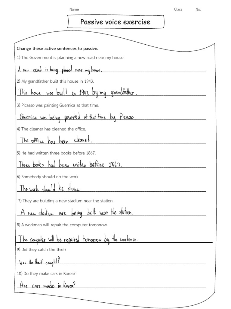 Passive Voice Exercise Students | PDF