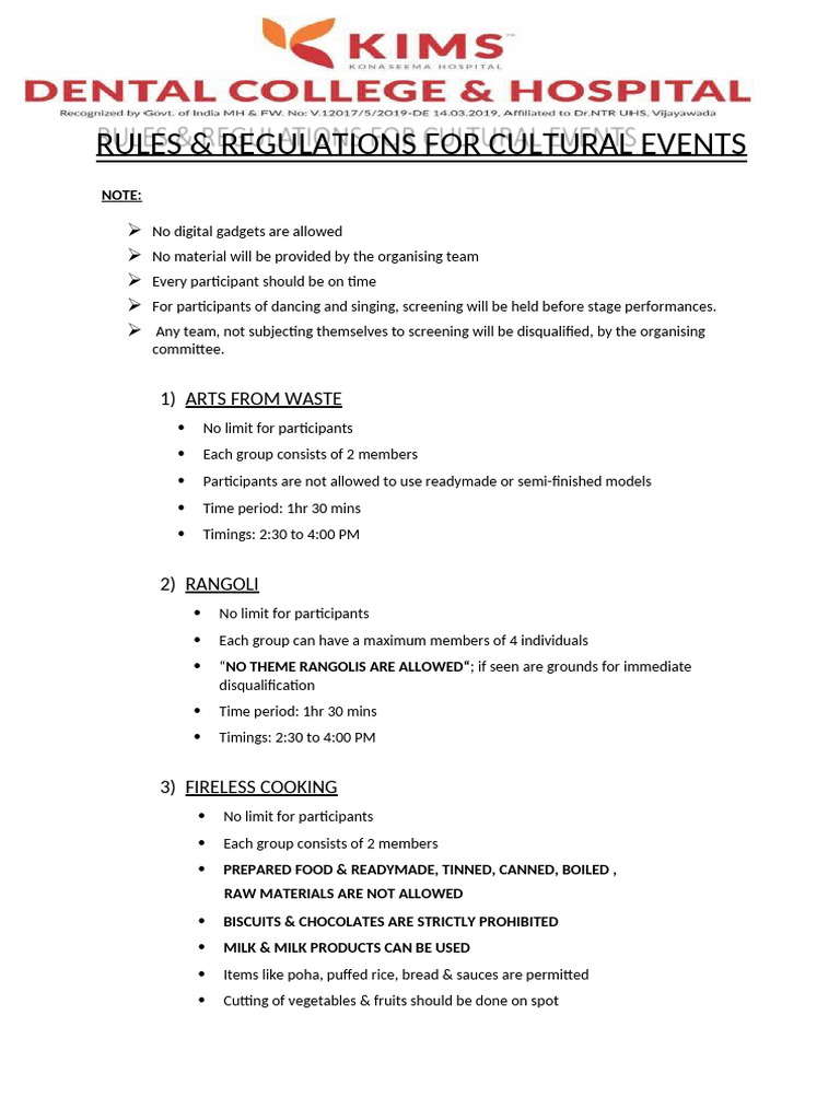 Final Rules For Cultural Events. | PDF | Foods | Asian Cuisine