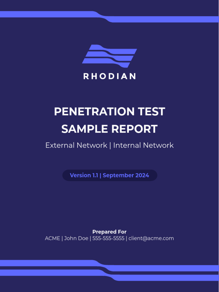 Penetration Test Sample Report | PDF