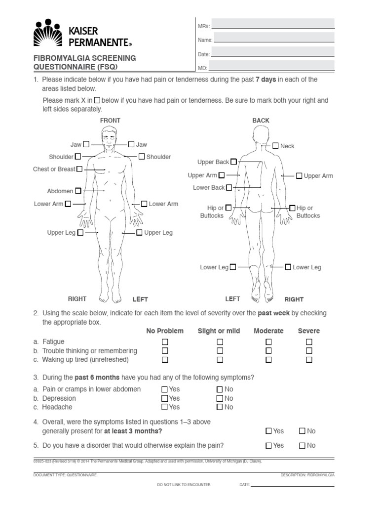 FibromyalgiaScreeningQuestionnaire(FSQ)_tcm75-1348797 | PDF ...