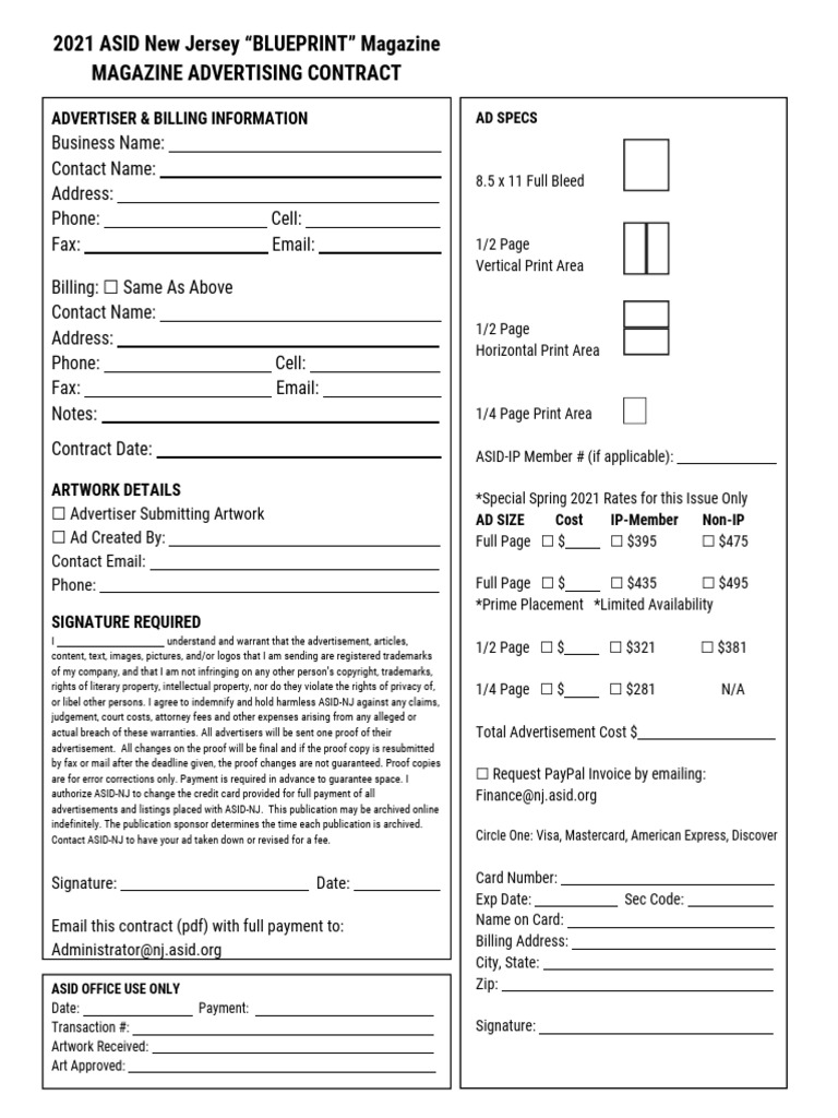 Magazine Sample Contract | PDF | Payments | Advertising