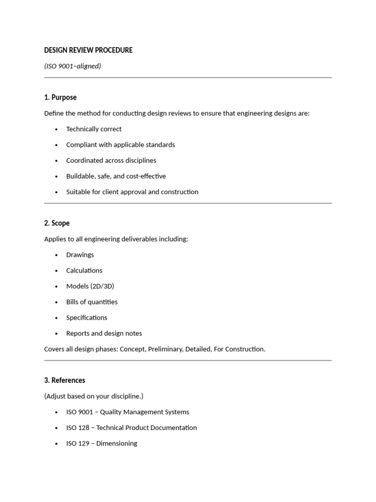 Design Review Procedure | PDF | International Organization For ...