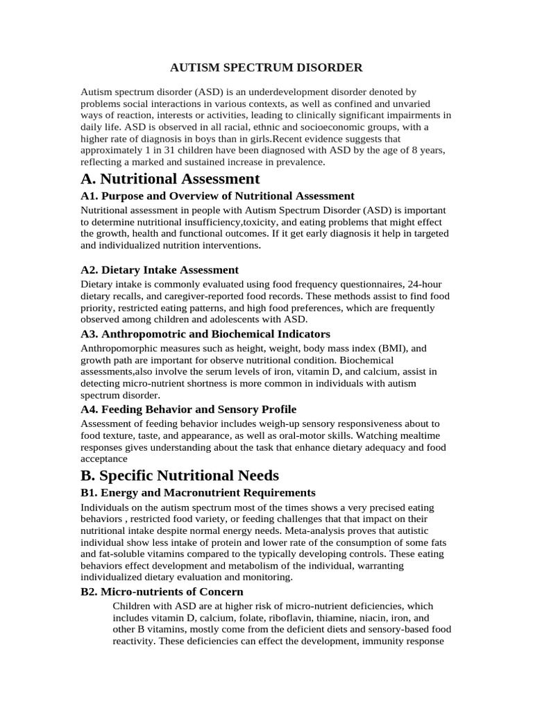 Autism Spectrum Disorder | PDF | Autism | Vitamin
