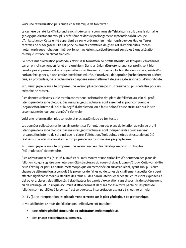 Voici Une Reformulation Plus Fluide Et Académique de Ton Texte | PDF ...