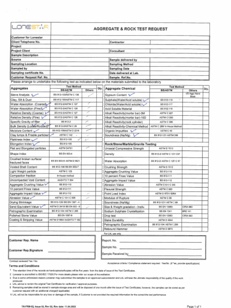 Test Request | PDF