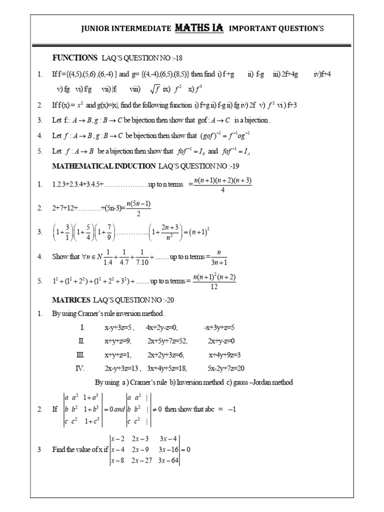 Junior Intermediate 1a Maths Paper | PDF | Euclid | Algebra