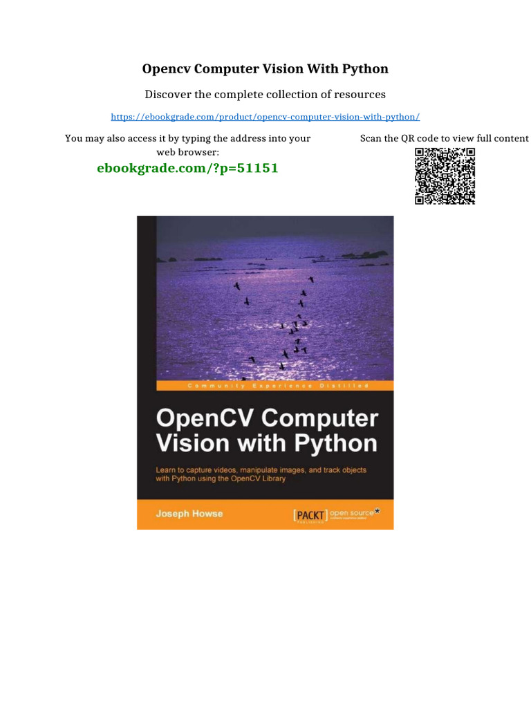 OpenCV Computer Vision With Python Download Full Chapters | PDF | Bedding