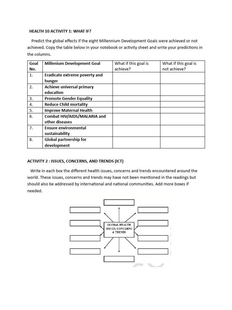 Health Activity Day 1 | PDF