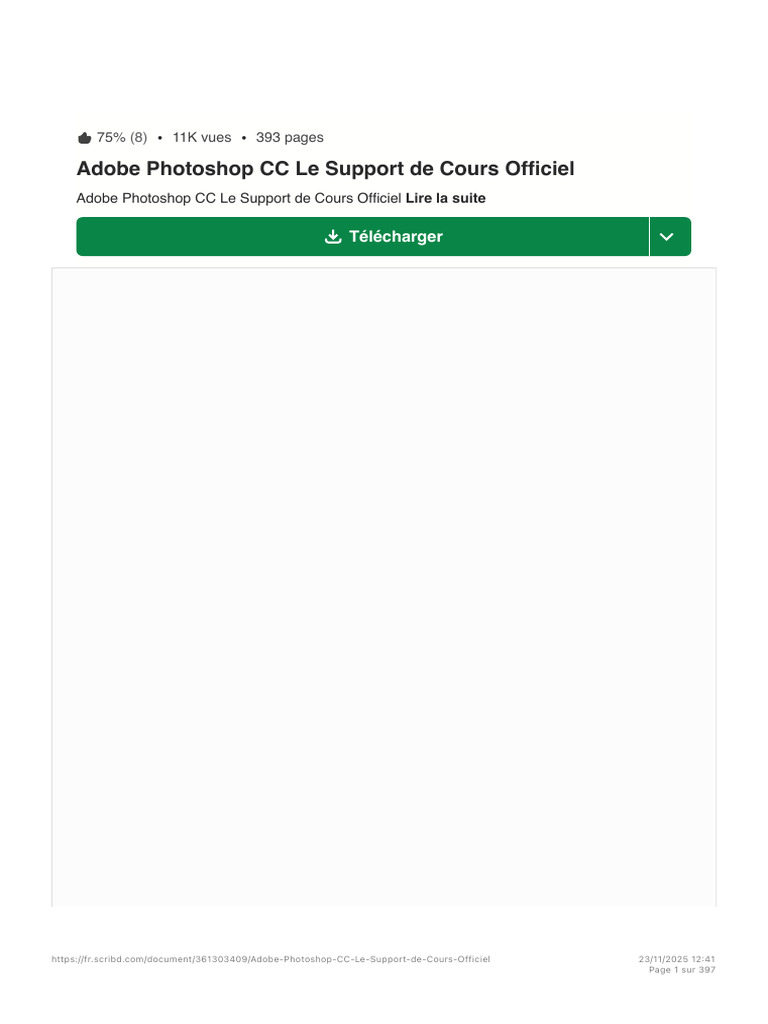 Adobe Photoshop CC Le Support de Cours Officiel - PDF - Système D ...
