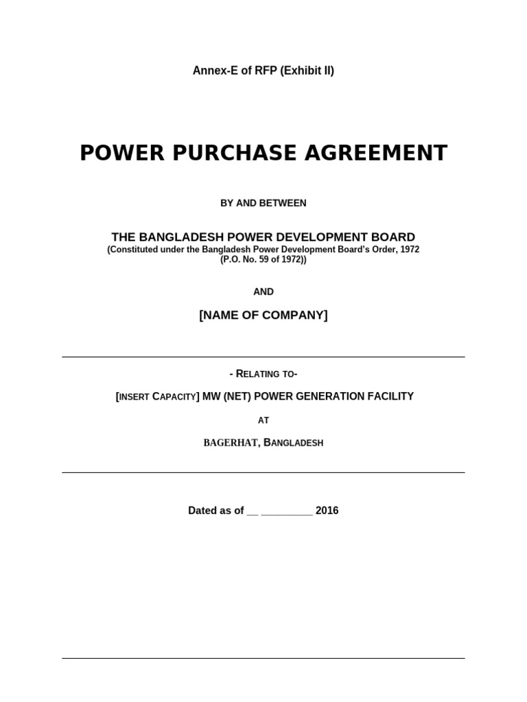 100 15% MW-IPP Power Purchase Agreement (PPA) | PDF | Electrical Grid
