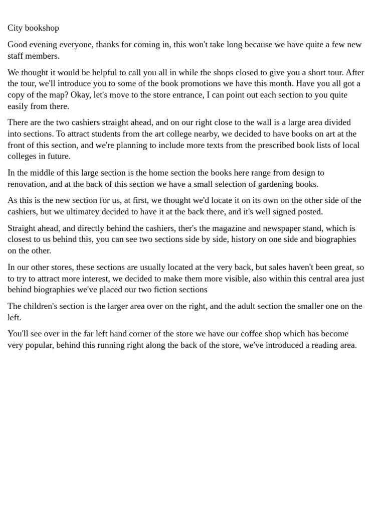 City Bookshop Script | PDF
