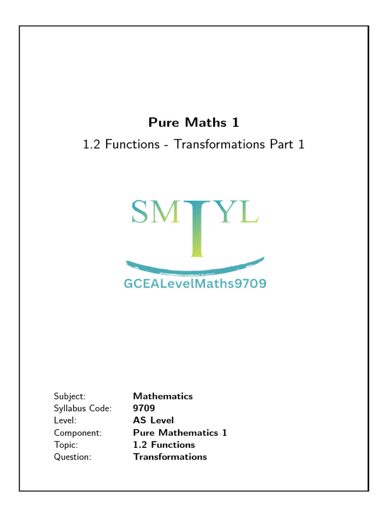 1 2 Functions Transformations Part 1 | PDF | Cartesian Coordinate ...