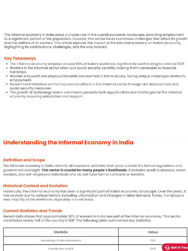 Informal Sector in India | PDF