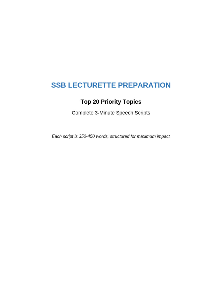 SSB Lecturette Top 20 Topics | PDF | Cyberwarfare | Security