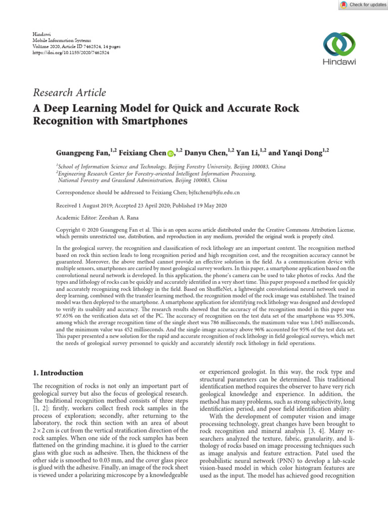 Mobile Information Systems - 2020 - Fan - A Deep Learning Model For ...