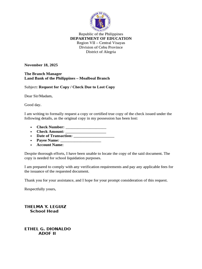 LandBank Check Copy Template | PDF