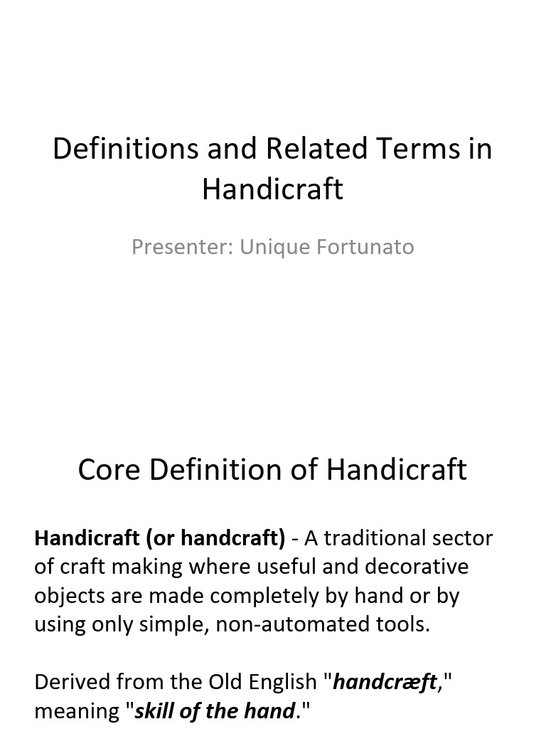 Definitions and Related Terms in Handicraft - PPTX 20260212 054017 0000 ...