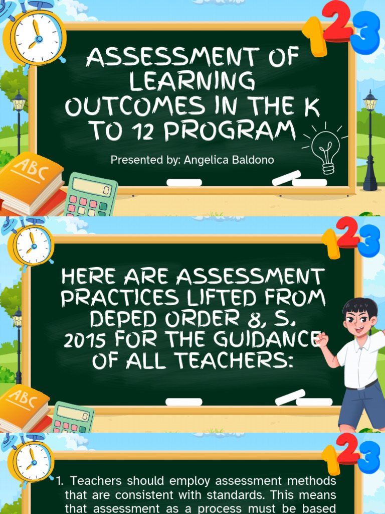 Assessment of Learning Outcomes in The K To 12 | PDF