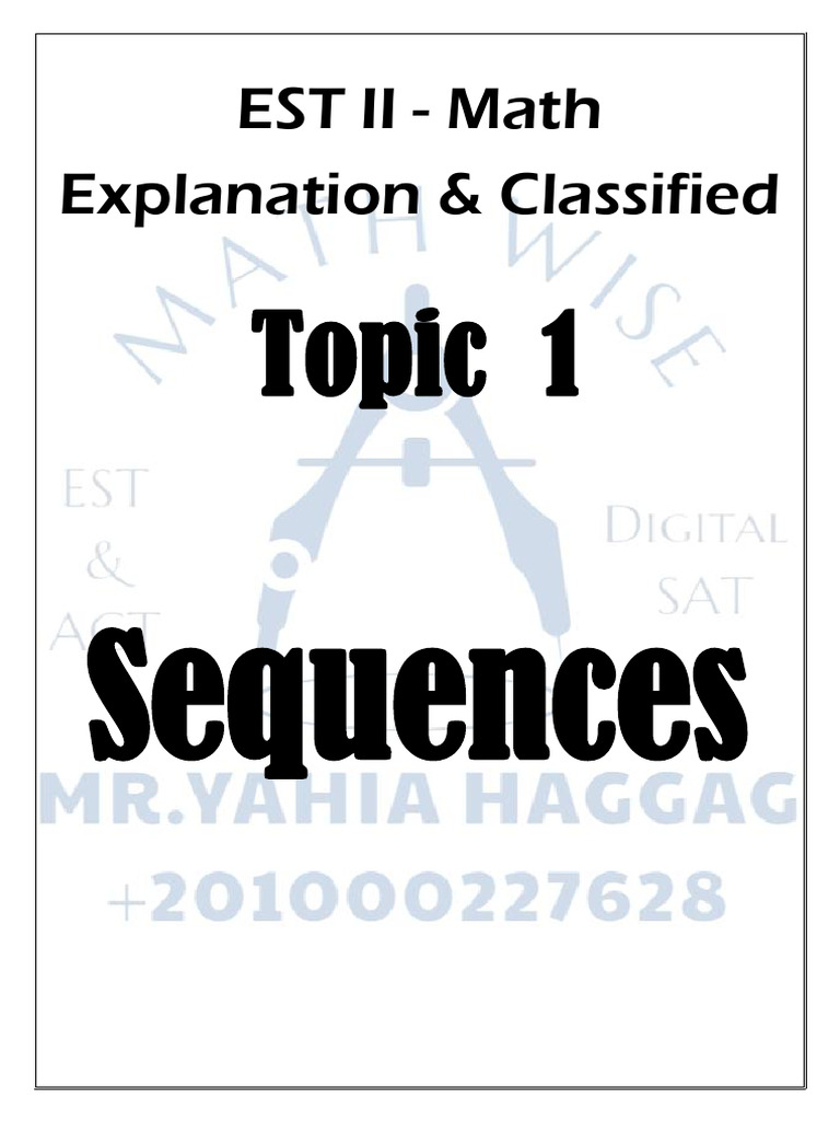 Topic 1 - Sequences | PDF