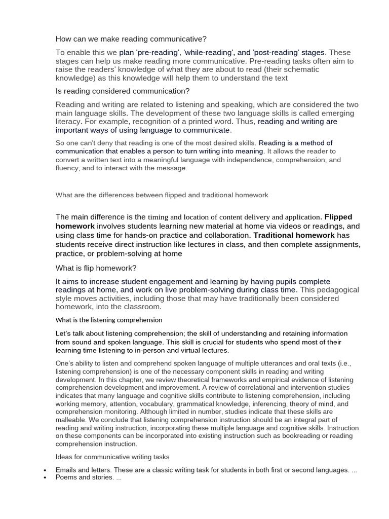 How Can We Make Reading Communicative | PDF | Reading Comprehension ...