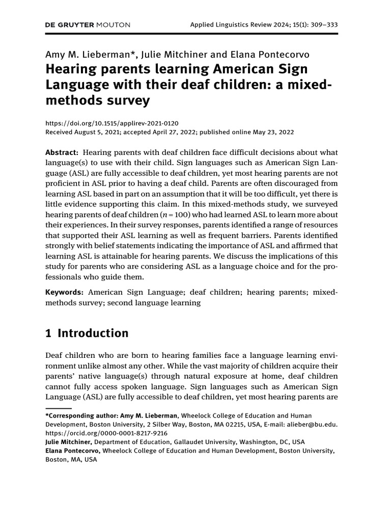Hearing Parents Learning American Sign Language With Deaf Children ...