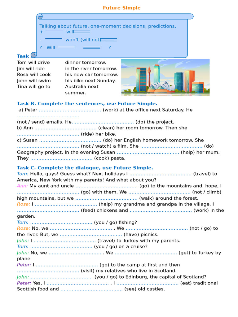 Future Simple Tense 155540 | PDF