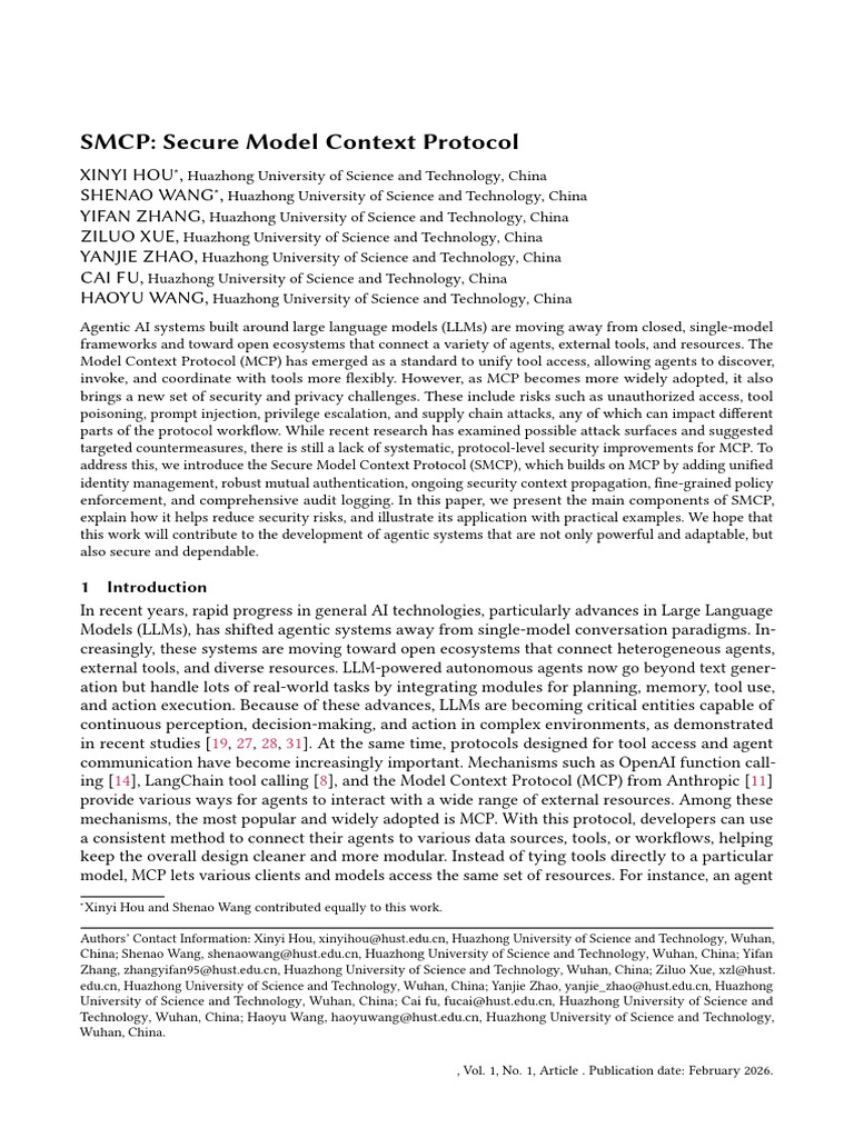SMCP: Secure Model Context Protocol | PDF | Malware | Computer Security