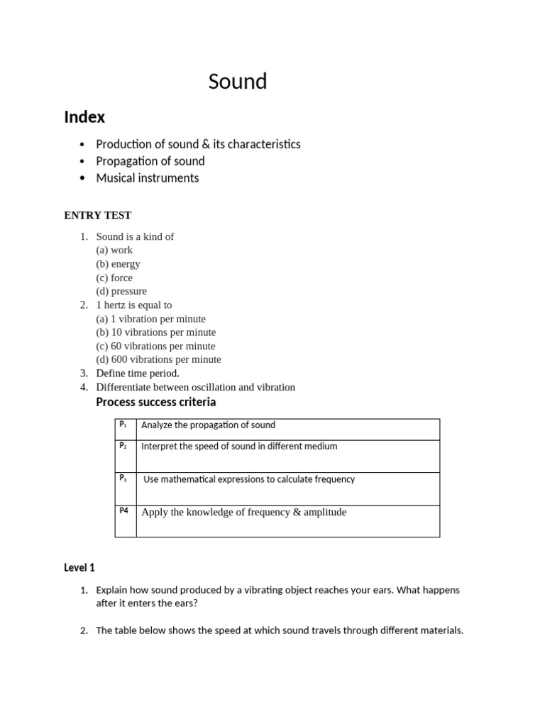 Sound Index 2 | PDF