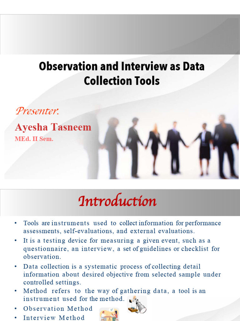 Dr. Sharmila Assgn#1-Observation and Interview Data Collection Tools ...