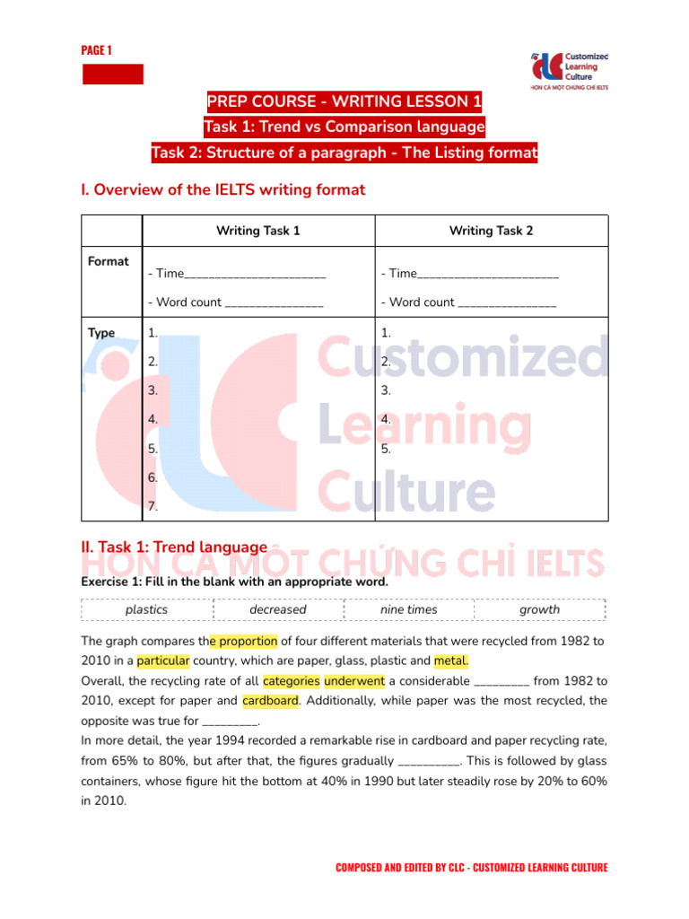 Writing 1 - Handout PREP | PDF | Job Satisfaction | Linguistics