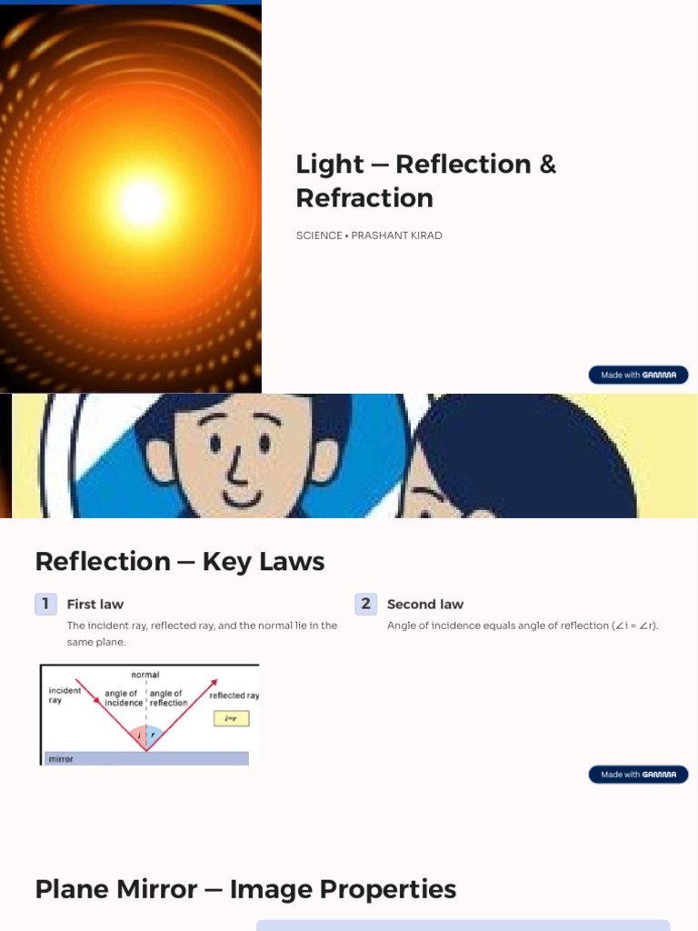 Light Reflection and Refraction | PDF | Mirror | Light