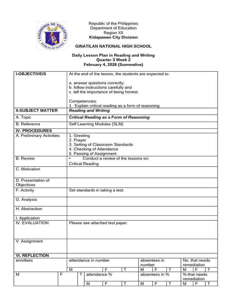 Summative - Patterns of Paragraph Development | PDF | Critical Thinking ...