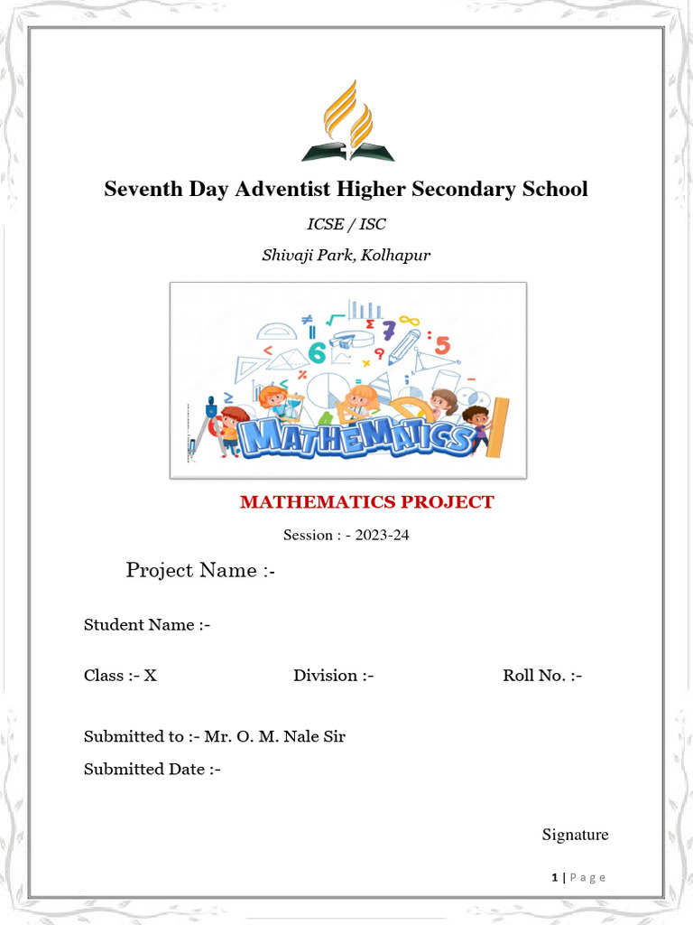 SDA Math Project Blank Pages | PDF | Educational Stages | Schools