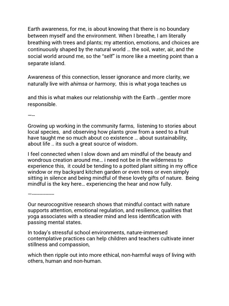 Earth Awareness Speech | PDF