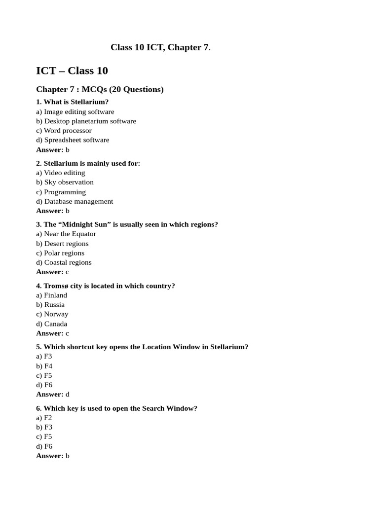 ICT MCQ Chp7 EM | PDF