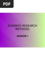 Business Research Methods: Session 1