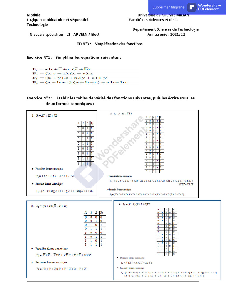 TD3 Solution | PDF | Mathématiques | Logique mathématique