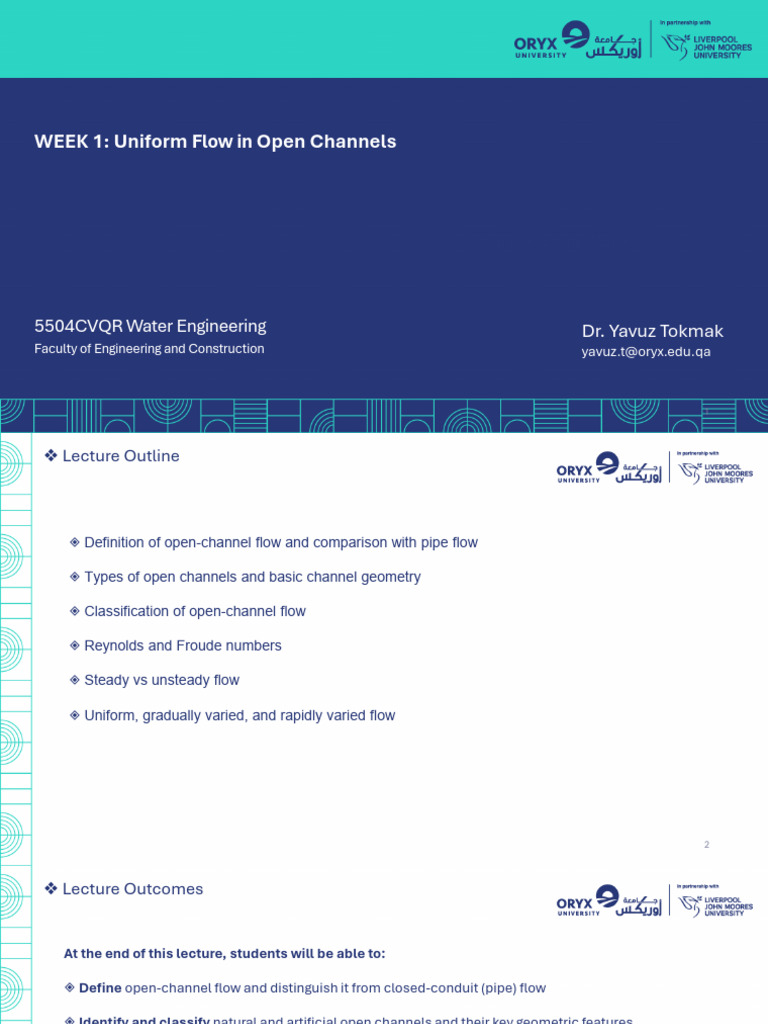 Flow In: WEEK 1: Uniform Open Channels | PDF | Force | Discharge ...