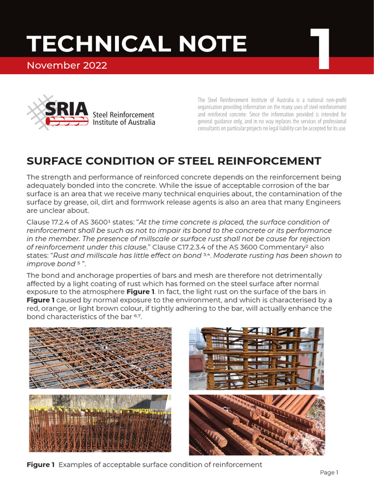 Surface Condition of Steel Reinforcement | PDF | Corrosion | Rust