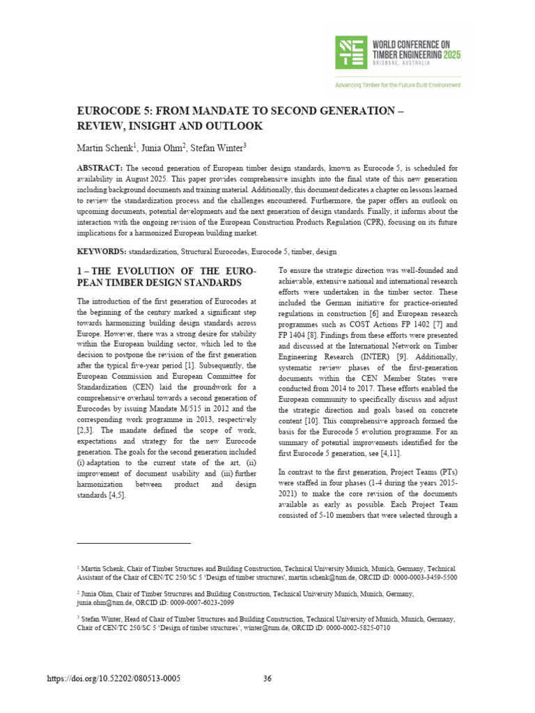 Eurocode 5 From Mandate To Second Generation Review Timber | PDF ...