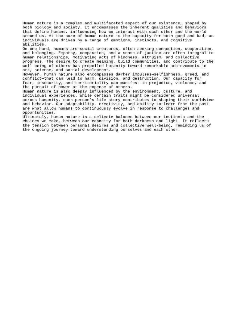 Human Nature | PDF