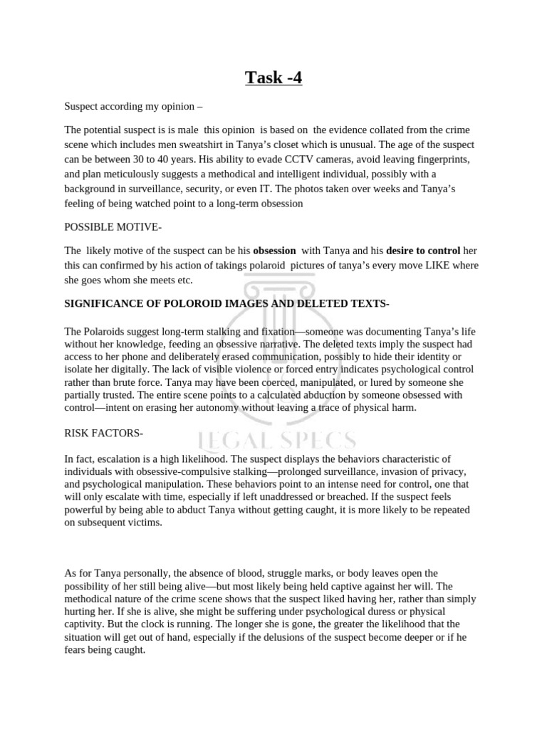 Task 4 Final | PDF | Obsessive–Compulsive Disorder | Surveillance