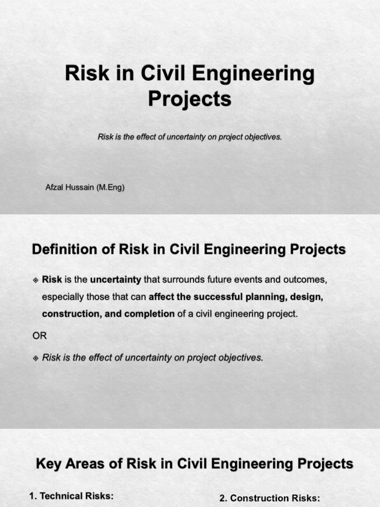 Risks in Civil Engineering Projects | PDF