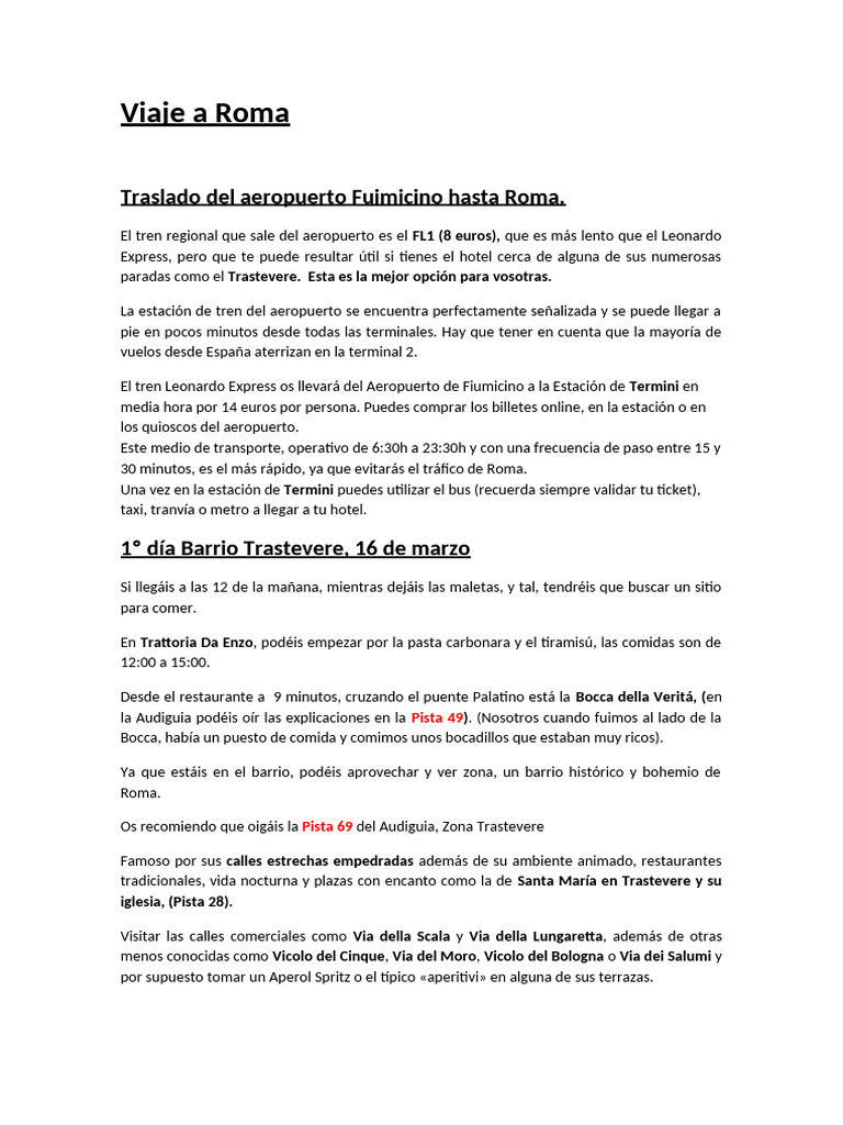 Viaje A Roma | PDF | Roma