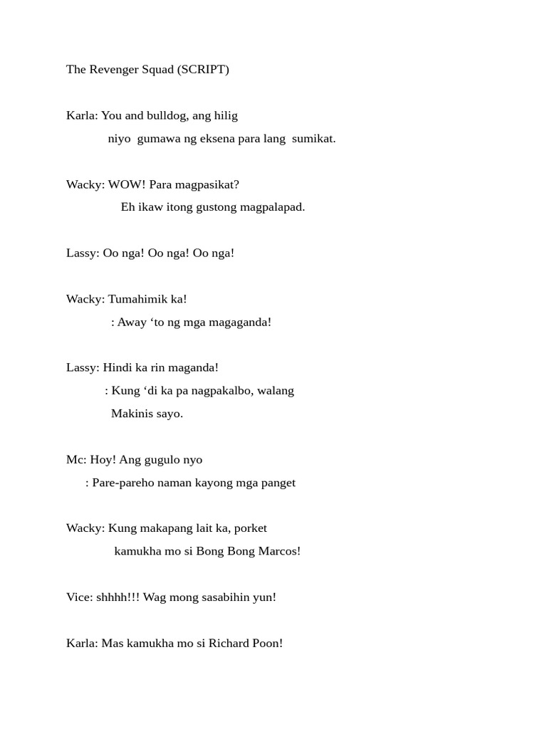 The Revenger Squad Script | PDF