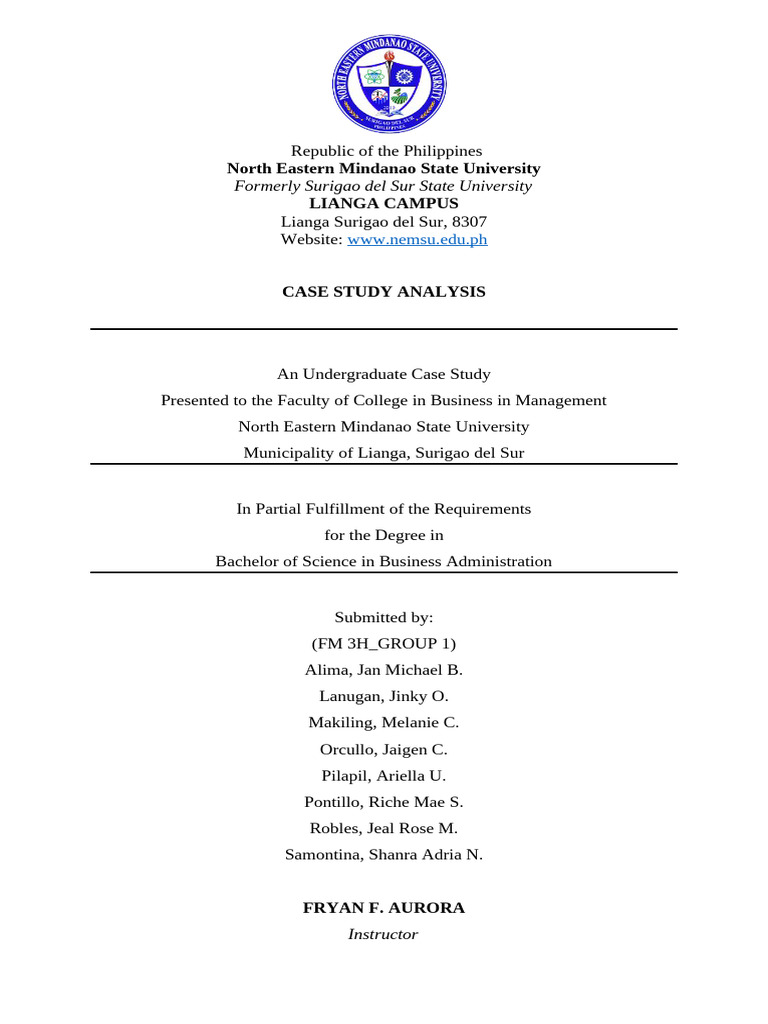 Case Study Analysis Group1 Handout | PDF | Governance | Safety